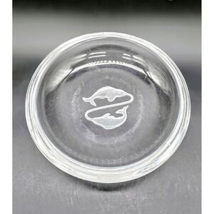Vintage Val St Lambert Clear Crystal Etched Picese Zodiac Trinket Candy Dish 6"